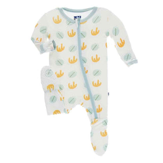 Print Bamboo Footie with Zipper - Trilobites Baby & Toddler Sleepwear