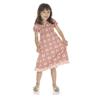 Print Bamboo Gathered Dress - Antique Pink Lifeguard Baby & Toddler Dresses