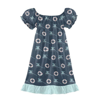 Print Bamboo Gathered Dress - Deep Sea Lifeguard Baby & Toddler Dresses