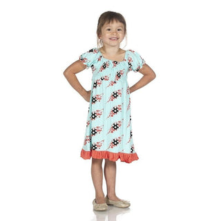 Print Bamboo Gathered Dress - Summer Sky Soccer Splash Baby & Toddler Dresses