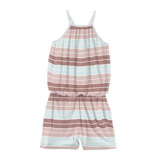 Print Bamboo Keyhole Romper - Active Stripe KicKee Pants