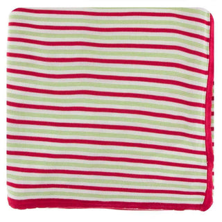 Print Bamboo Knitted Toddler Blanket - Candy Cane Stripe, One Size Swaddling & Receiving Blankets