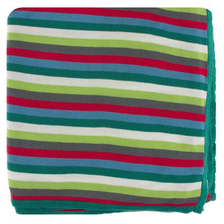 Print Bamboo Knitted Toddler Blanket - 2020 Multi Stripe, One Size Swaddling & Receiving Blankets