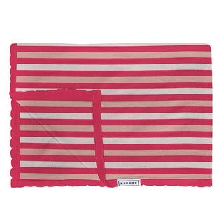 Print Bamboo Knitted Toddler Blanket - Hopscotch Stripe - One Size Swaddling & Receiving Blankets