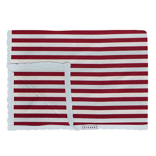 Print Bamboo Knitted Toddler Blanket - Playground Stripe - One Size Swaddling & Receiving Blankets