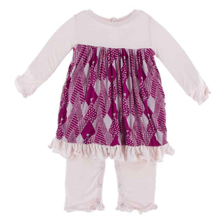 Print Bamboo Long Sleeve Dress Romper - Berry Mountains Baby & Toddler Dresses