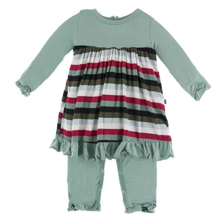 Print Bamboo Long Sleeve Dress Romper - Christmas Multi Stripe Baby & Toddler Dresses