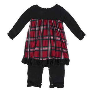 Print Bamboo Long Sleeve Dress Romper - Christmas Plaid 2019 Baby & Toddler Dresses