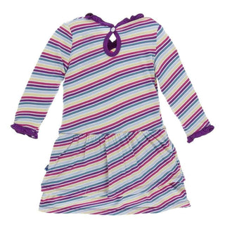 Print Bamboo Long Sleeve Drop Waist Dress, Girl Perth Stripe Baby & Toddler Dresses