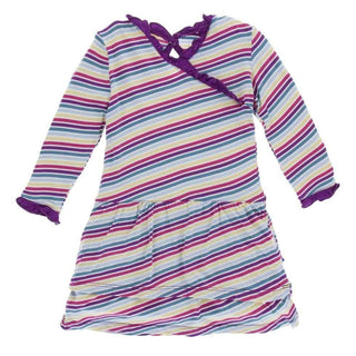 Print Bamboo Long Sleeve Drop Waist Dress, Girl Perth Stripe Baby & Toddler Dresses