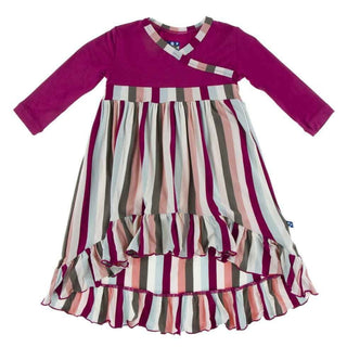 Print Bamboo Long Sleeve HiLo Maxi Dress - Geology Stripe Baby & Toddler Dresses