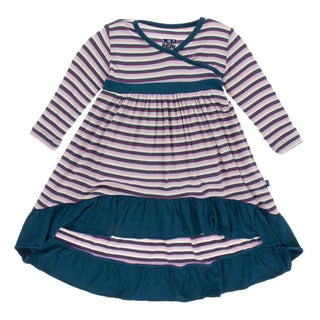 Print Bamboo Long Sleeve HiLo Maxi Dress, Girl Anniversary Stripe Baby & Toddler Dresses