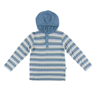 Print Bamboo Long Sleeve Hoodie Tee - Oceanography Stripe Baby & Toddler Outerwear