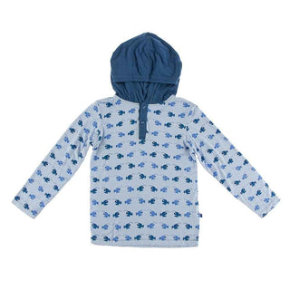 Print Bamboo Long Sleeve Hoodie Tee - Pond Angler Fish Baby & Toddler Outerwear