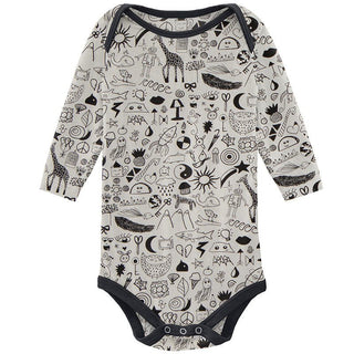 KicKee Pants Print Long Sleeve One Piece - Doodles