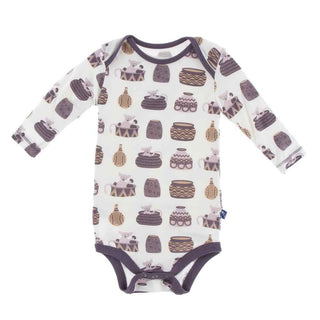 KicKee Pants Print Long Sleeve One Piece, Natural Bush Baby