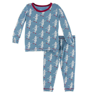 KicKee Pants Print Long Sleeve Pajama Set, Blue Moon Ice Skater | Stylish Sleepies offer designs that make bedtime beautiful.