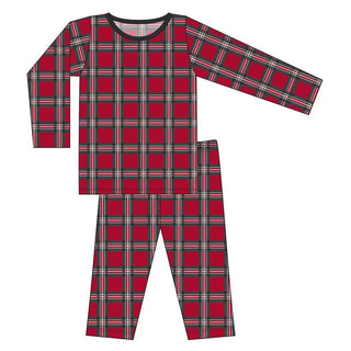 KicKee Pants Print Long Sleeve Pajama Set - Christmas Plaid 2019 | Stylish Sleepies offer designs that make bedtime beautiful.