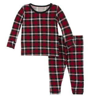 KicKee Pants Print Long Sleeve Pajama Set - Crimson 2020 Holiday Plaid | Stylish Sleepies offer designs that make bedtime beautiful.