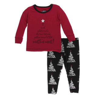 KicKee Pants Print Long Sleeve Pajama Set - It is Not What is Under the Tree | Stylish Sleepies offer designs that make bedtime beautiful.