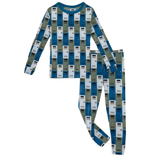 Print Bamboo Long Sleeve Pajama Set - Locker Room KicKee Pants