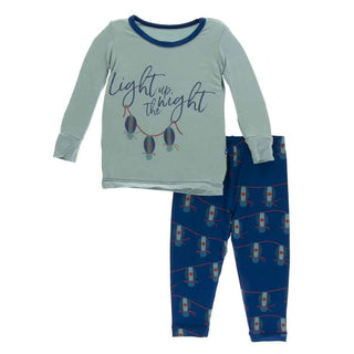 KicKee Pants Print Long Sleeve Pajama Set - Navy Lantern Festival | Stylish Sleepies offer designs that make bedtime beautiful.