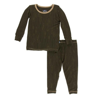 KicKee Pants Print Long Sleeve Pajama Set - Petrified Wood | Stylish Sleepies offer designs that make bedtime beautiful.