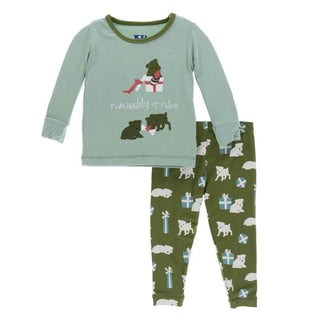 Print Bamboo Long Sleeve Pajama Set - Shore Naughty or Nice Baby & Toddler Sleepwear