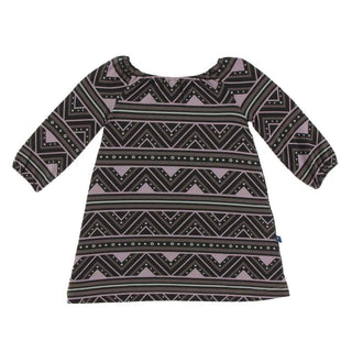 Print Bamboo Long Sleeve Peasant Dress, African Pattern Baby & Toddler Dresses