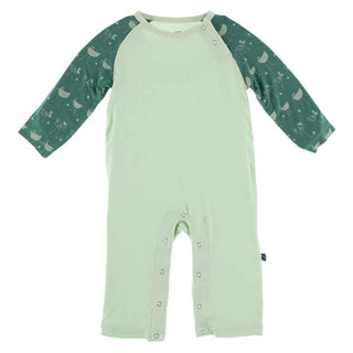 Print Bamboo Long Sleeve Raglan Romper - Ivy Chickens Baby One-Pieces