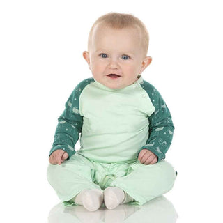 Print Bamboo Long Sleeve Raglan Romper - Ivy Chickens Baby One-Pieces