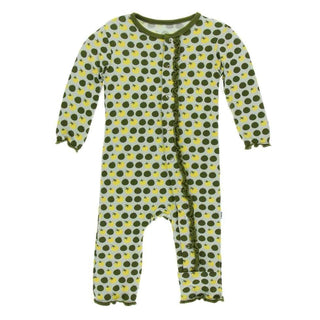 Print Bamboo Muffin Ruffle Coverall with Snaps - Aloe Tomatoes Baby & Toddler Sleepwear