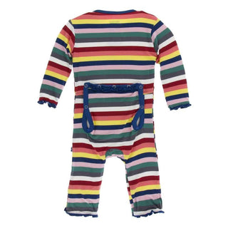 Print Bamboo Muffin Ruffle Coverall with Snaps - Bright London Stripe Baby & Toddler Sleepwear