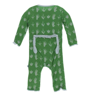 Print Bamboo Muffin Ruffle Coverall with Snaps - Dino Tracks Baby & Toddler Sleepwear