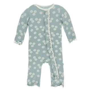 Print Bamboo Muffin Ruffle Coverall with Snaps - Jade Sand Dollar Baby & Toddler Sleepwear