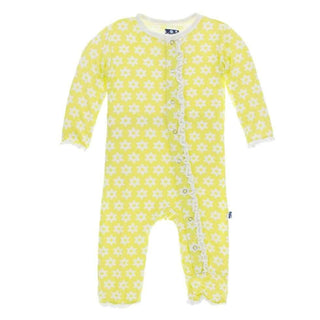 Print Bamboo Muffin Ruffle Coverall with Snaps - Lime Blossom Stellini Baby & Toddler Sleepwear