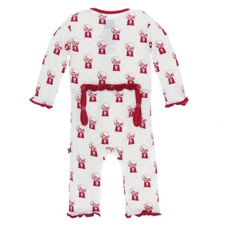 Print Bamboo Muffin Ruffle Coverall with Snaps - Natural Gumball Machine Baby & Toddler Sleepwear