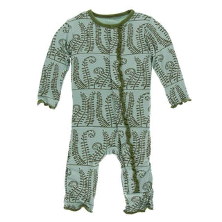 Print Bamboo Muffin Ruffle Coverall with Snaps - Shore Ferns Baby & Toddler Sleepwear