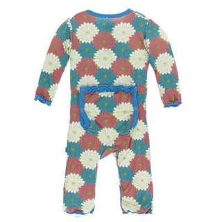 Print Bamboo Muffin Ruffle Coverall with Snaps - Tropical Flowers Baby & Toddler Sleepwear