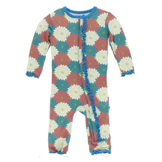 Print Bamboo Muffin Ruffle Coverall with Snaps - Tropical Flowers Baby & Toddler Sleepwear