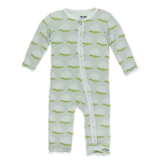 KicKee Pants Print Muffin Ruffle Coverall with Zipper - Aloe Ixora