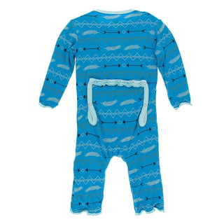 Print Bamboo Muffin Ruffle Coverall with Zipper - Amazon Southwest KicKee Pants