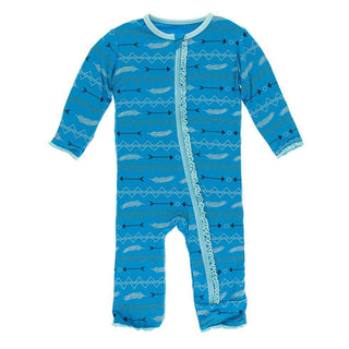 Print Bamboo Muffin Ruffle Coverall with Zipper - Amazon Southwest KicKee Pants