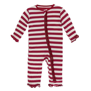 Print Bamboo Muffin Ruffle Coverall with Zipper - Candy Cane Stripe 2019 Baby & Toddler Sleepwear