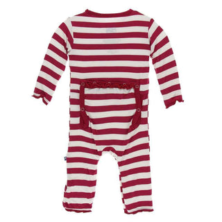 Print Bamboo Muffin Ruffle Coverall with Zipper - Candy Cane Stripe 2019 Baby & Toddler Sleepwear