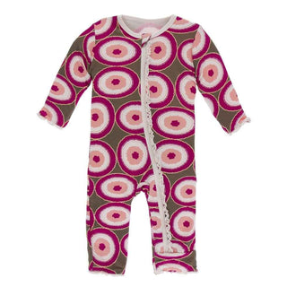 KicKee Pants Print Muffin Ruffle Coverall with Zipper - Falcon Agate Slices