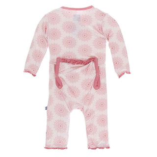 Print Bamboo Muffin Ruffle Coverall with Zipper - Macaroon Mandala Baby & Toddler Sleepwear