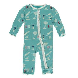 Print Bamboo Muffin Ruffle Coverall with Zipper - Neptune Chemistry Lab KicKee Pants