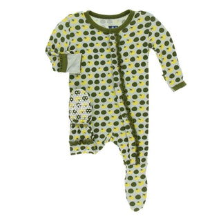 Print Bamboo Muffin Ruffle Footie with Snaps - Aloe Tomatoes Baby & Toddler Sleepwear