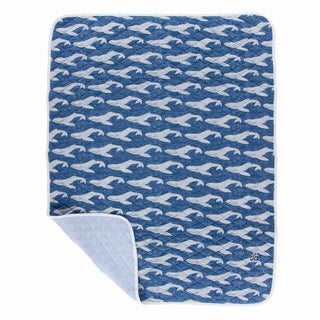 Print Bamboo Quilted Stroller Blanket - Twilight Whale, One Size Swaddling & Receiving Blankets